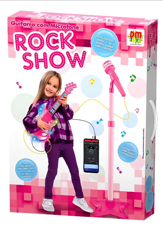Guitarra com Microfone Pedestal Rock Show 2