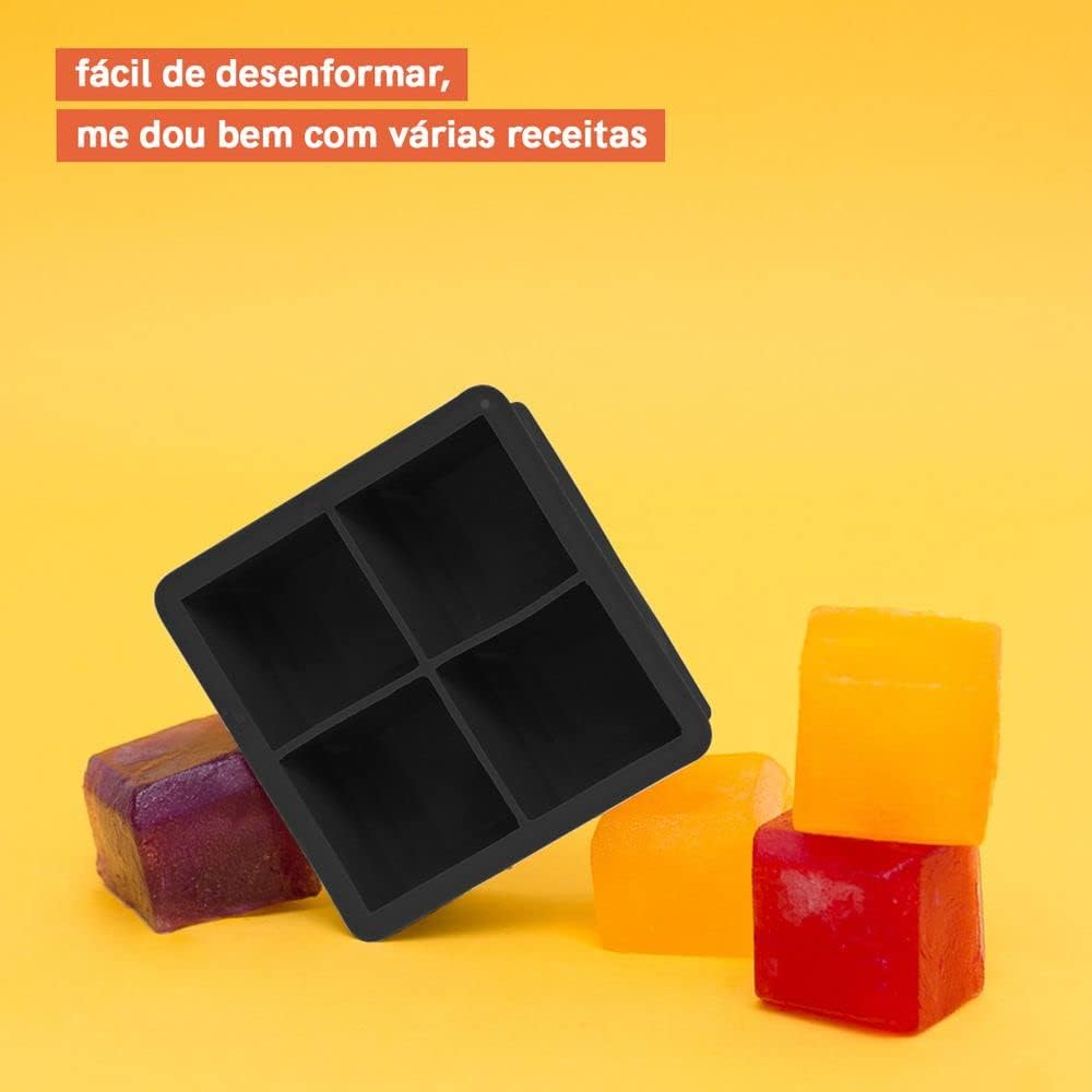 Forma de Silicone para Gelo Quadrado 3