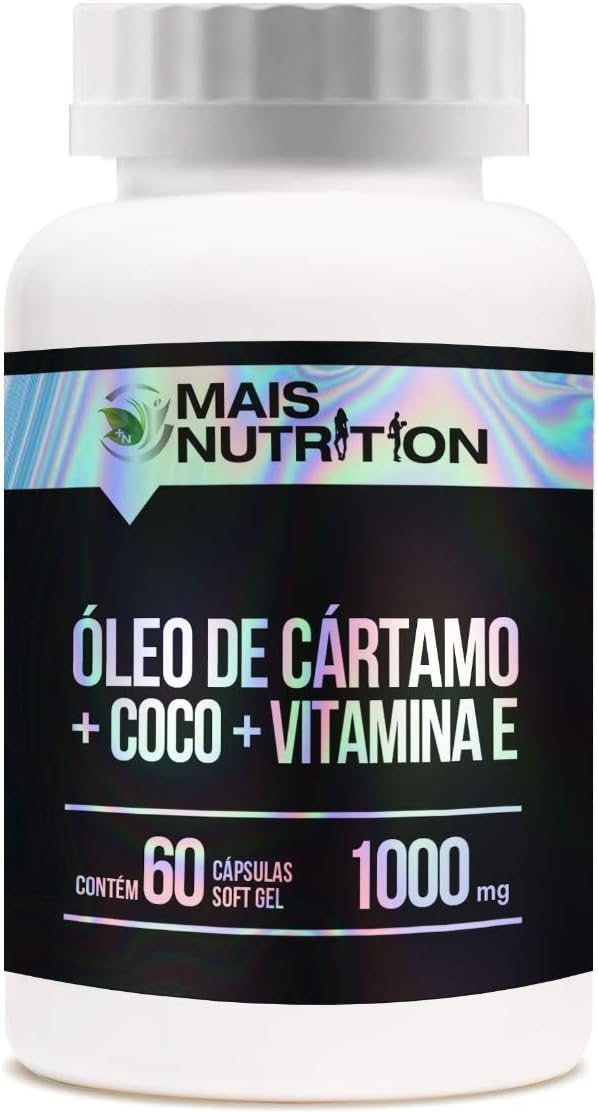 Óleo de Cártamo + Óleo de Coco + Vitamina E 1000 mg 60 Cápsulas 2