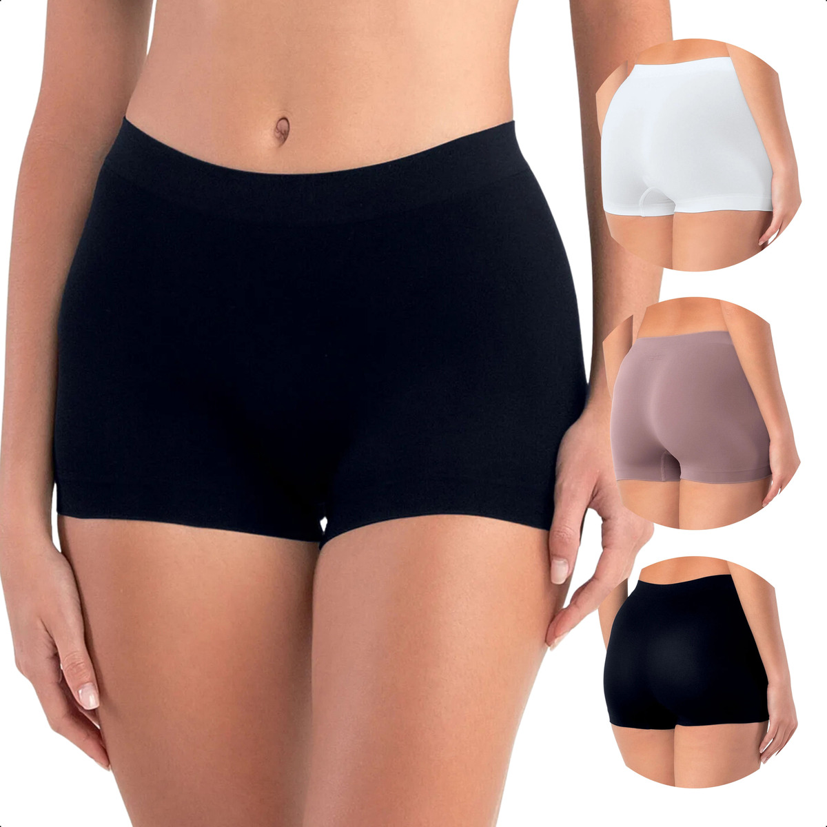 Kit 3 Calcinhas Boxer sem Costura She 3