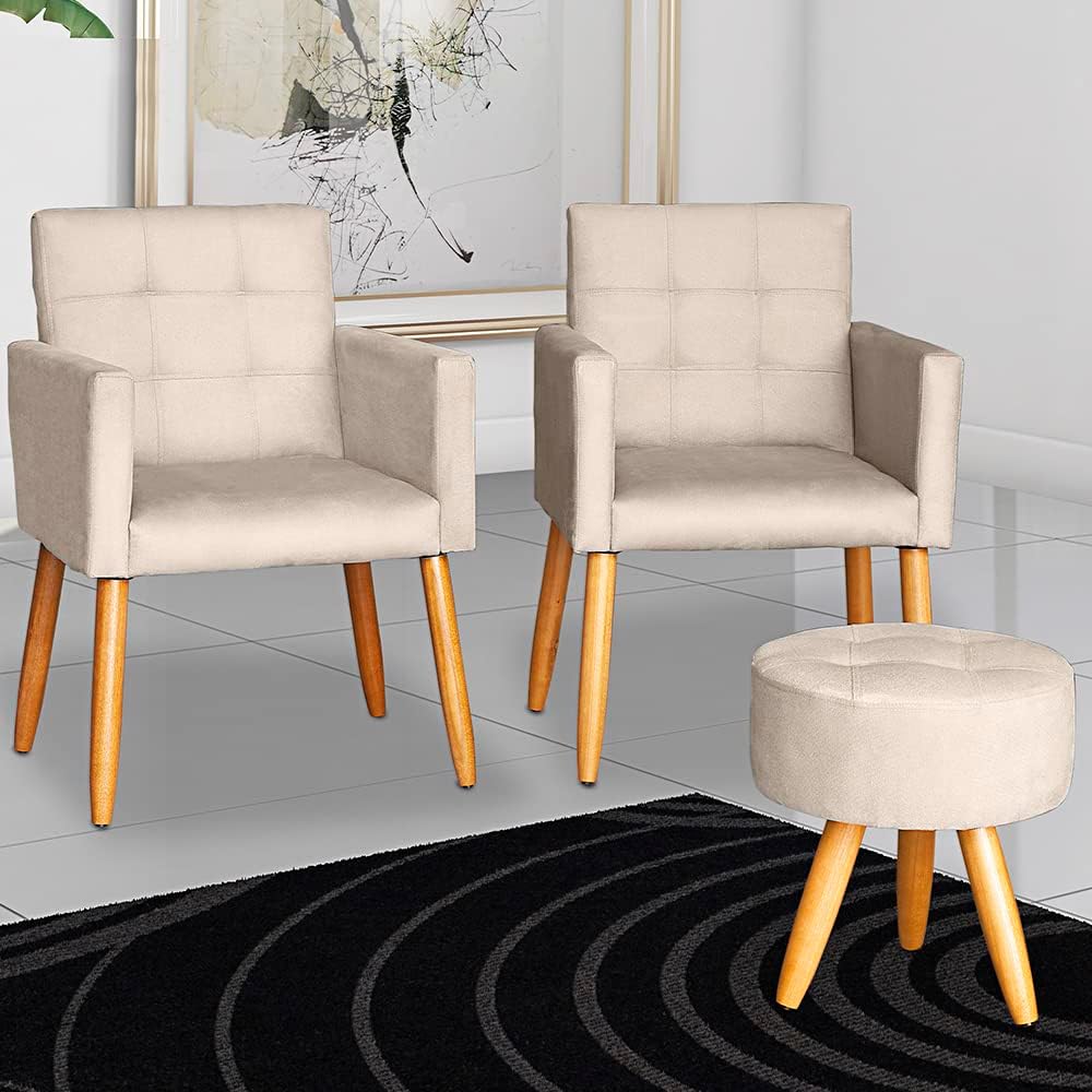 Puff Decorativo Redondo Moderno Resistente 5