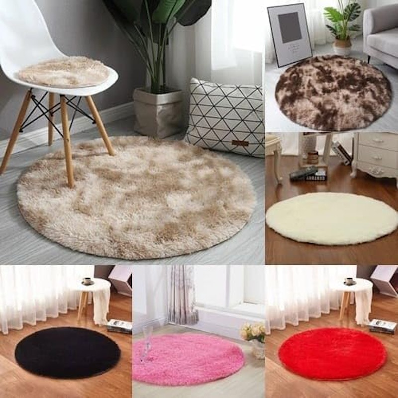 Tapete Redondo Peludo para Sala ou Quarto 3
