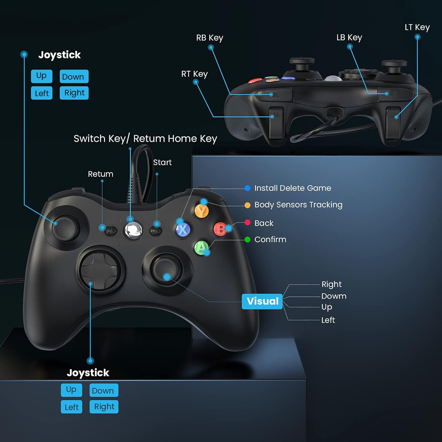 Controlador com Fio para Xbox 360 Yaeye 3