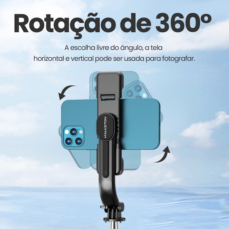 HMaston ZP13 Bastão de Selfie com Tripé Bluetooth e Rotação 360° 5