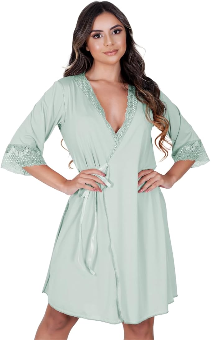Kit Camisola de Amamentação com Robe 3