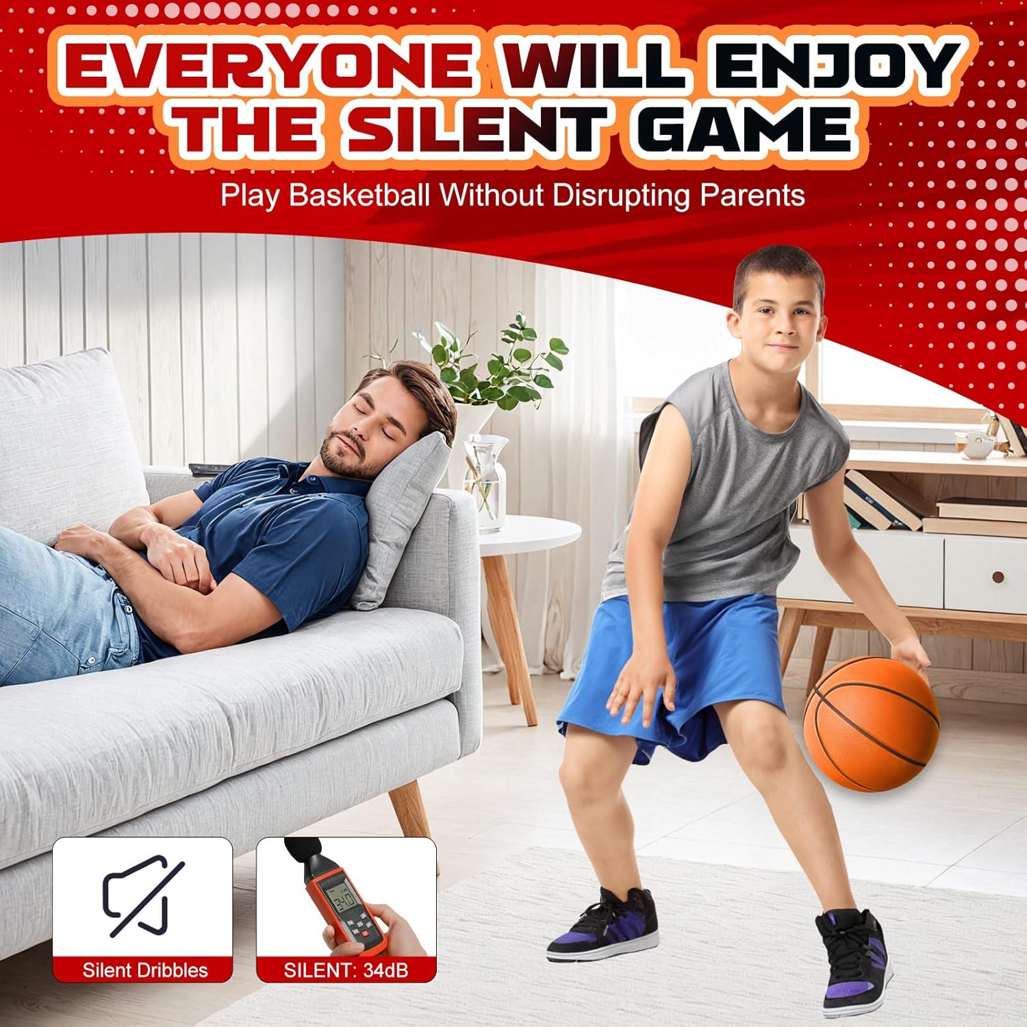 Bola de Basquete Silenciosa Aldwdy 5