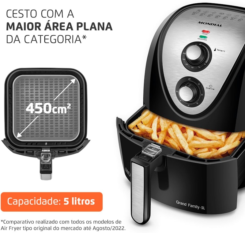 Fritadeira sem Óleo Air Fryer 5 L 2
