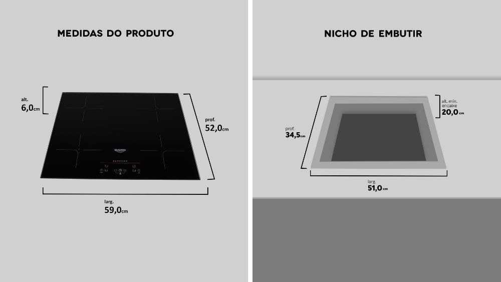Cooktop de Indução 4 Bocas Dako Supreme (220 V) 5