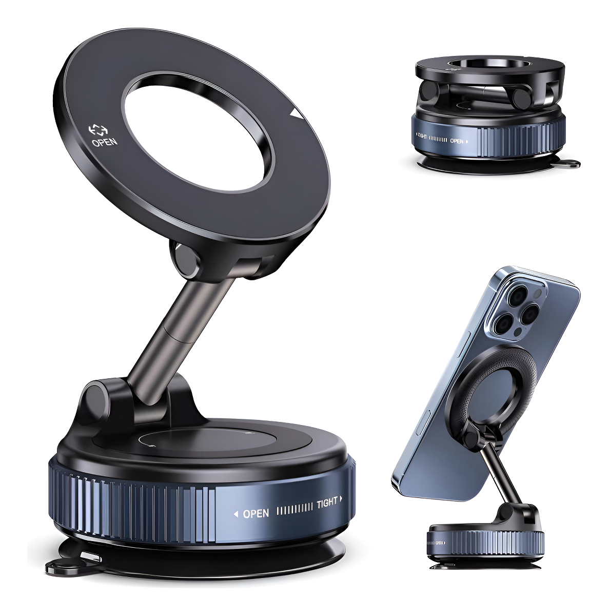 Suporte Magnético Universal com Ventosa de Sucção 360° 1