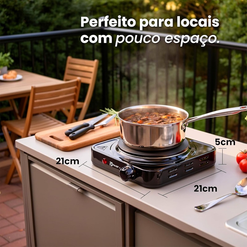 Fogão de Mesa Elétrico 1 Boca Panda Plus 4
