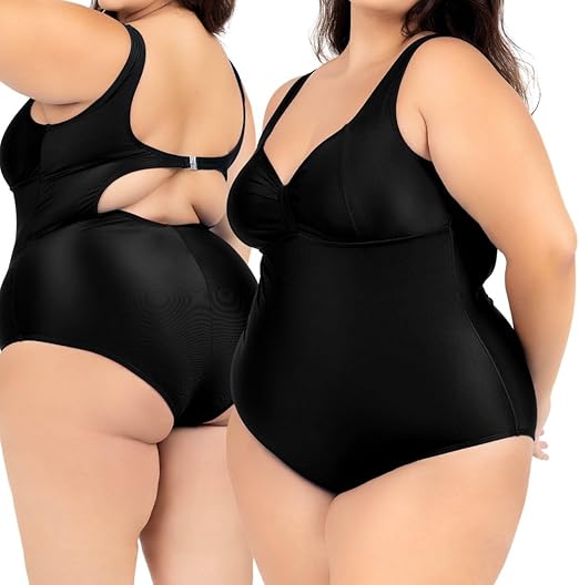 Maiô Plus Size Costas Nuas Tecido Modelador 4