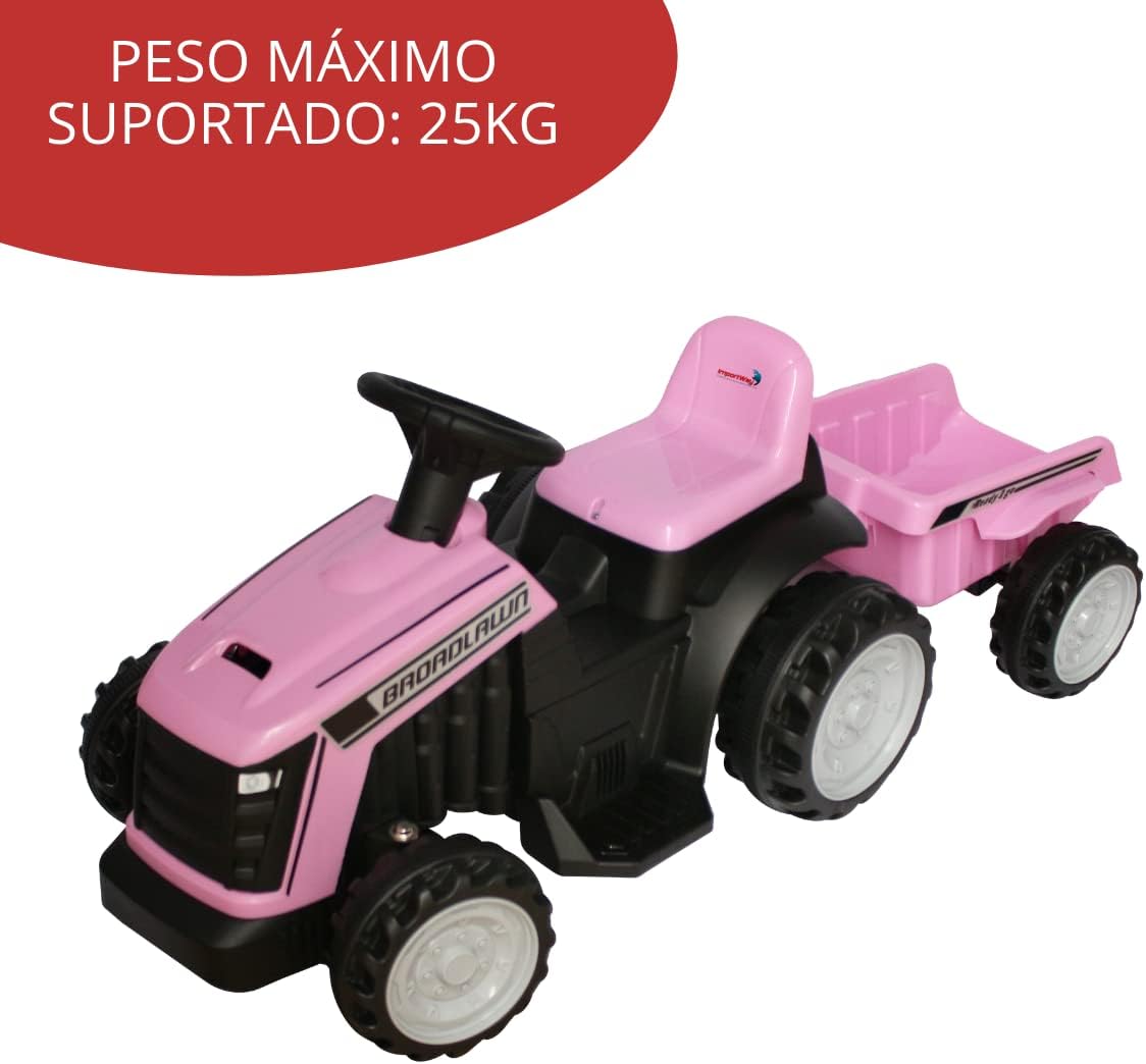 Carrinho Mini Trator Infantil Elétrico 6v com Reboque 3