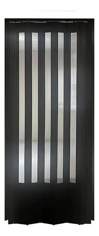 Porta Sanfonada PVC Translúcida 210 x 60 cm Preta 1