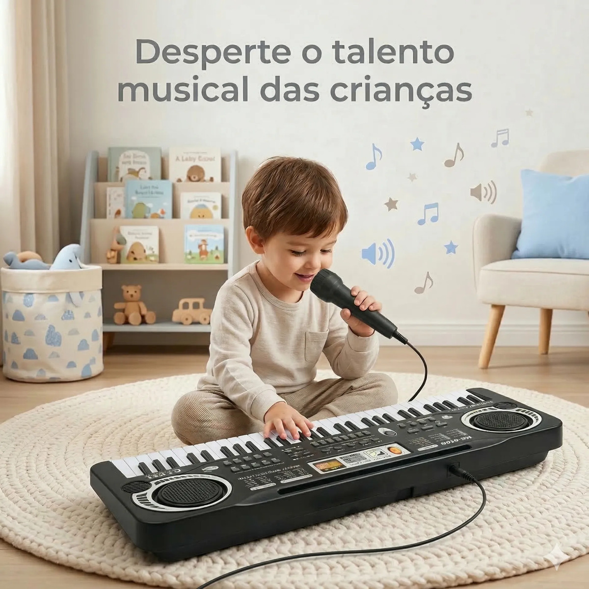 Brinquedo Teclado Eletrônico 61 teclas Waver 2