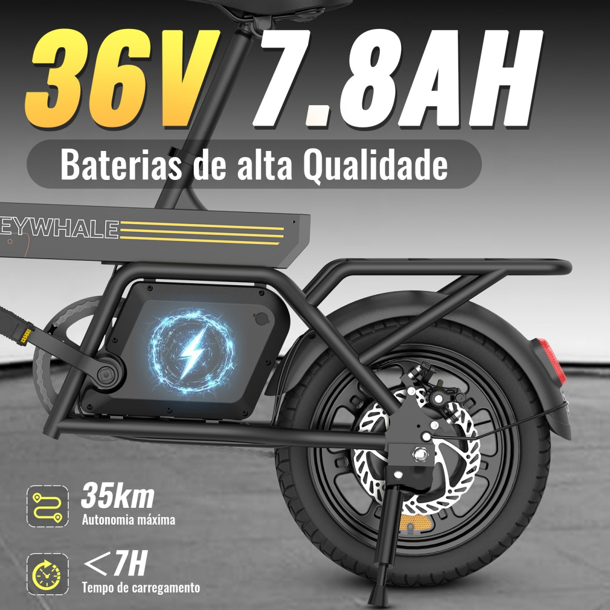 Honey Whale B20 Bicicleta Elétrica Adulto 440 W 35 km 25 km/h 3