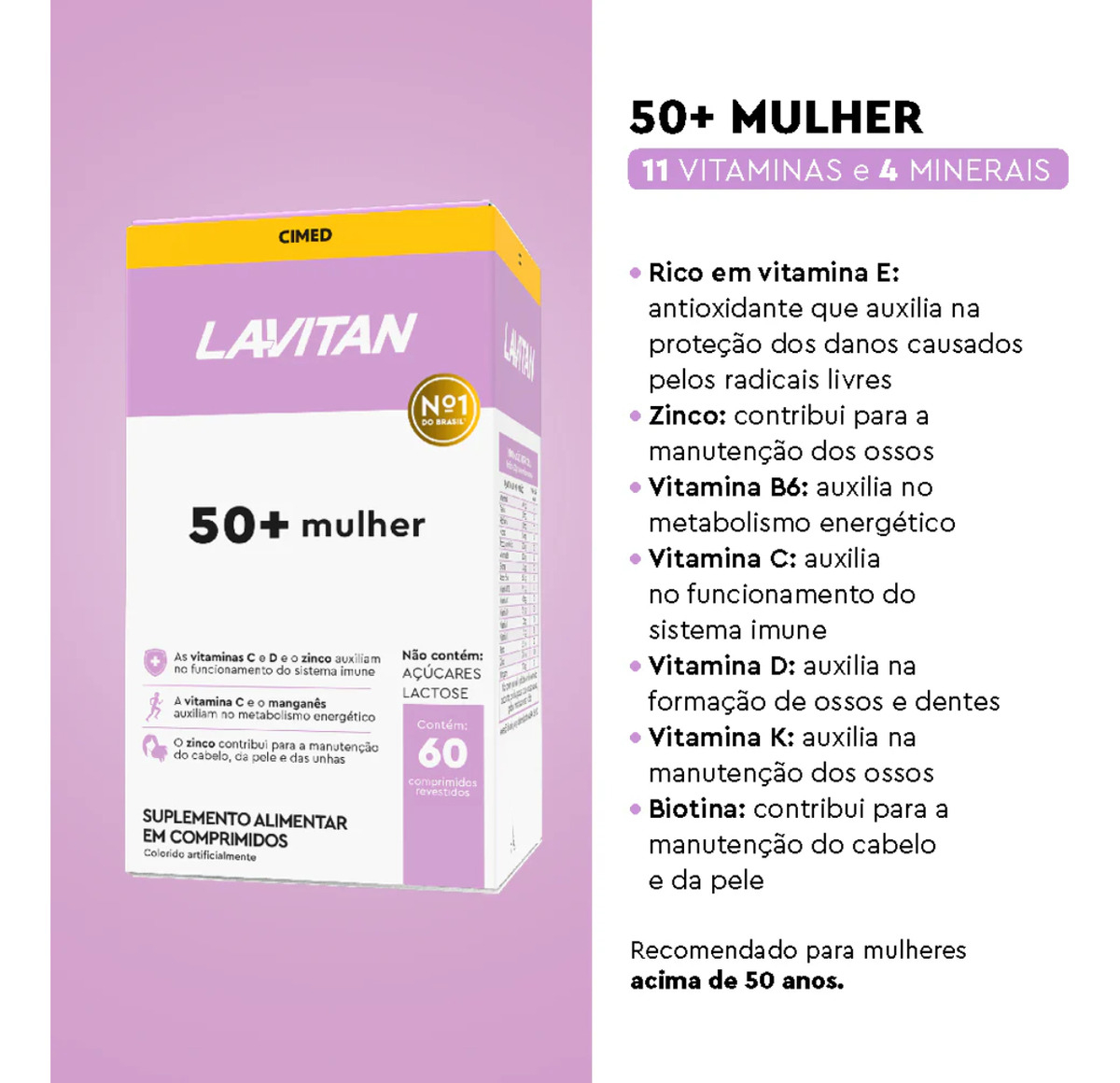 50+ Mulher com 60 Comprimidos Revestidos 3