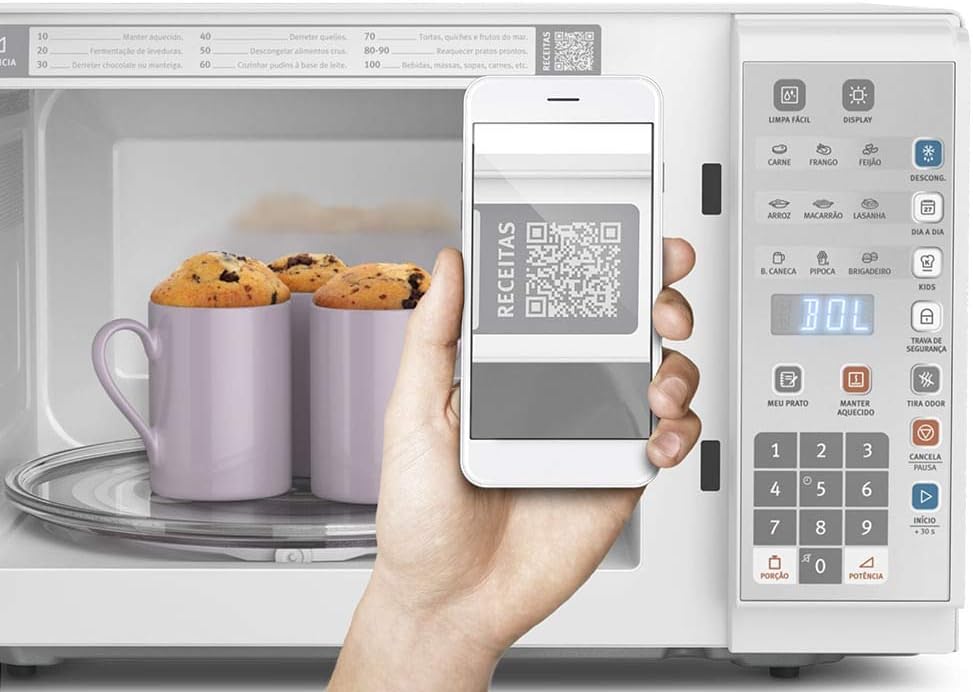 Micro-ondas 31L Branco com Painel Integrado e Display Econômico 4