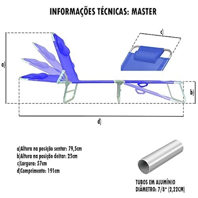 Espreguiçadeira para Piscina Master 3