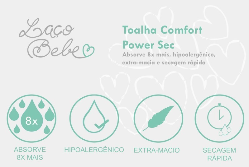 Toalha de Banho com Capuz Laço Bebê Comfort 4