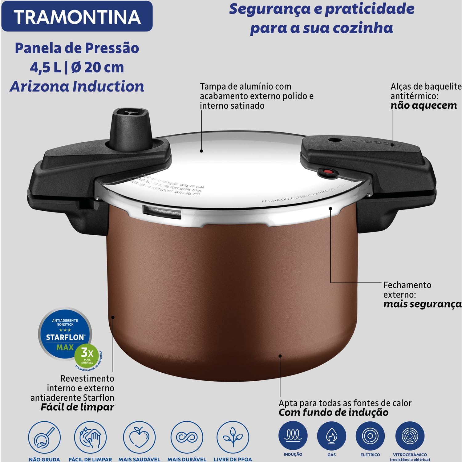 Panela de Pressão Tramontina Arizona Induction 5