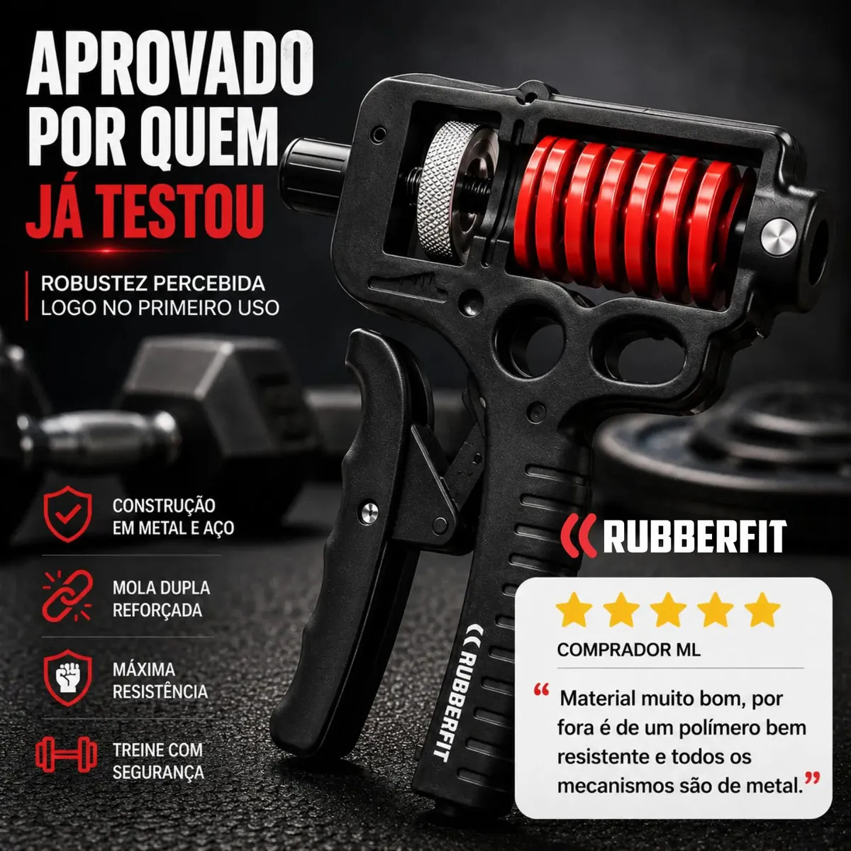 Hand Grip Fortalecedor do Punho Mão Antebraço Flexor 165 kg 4