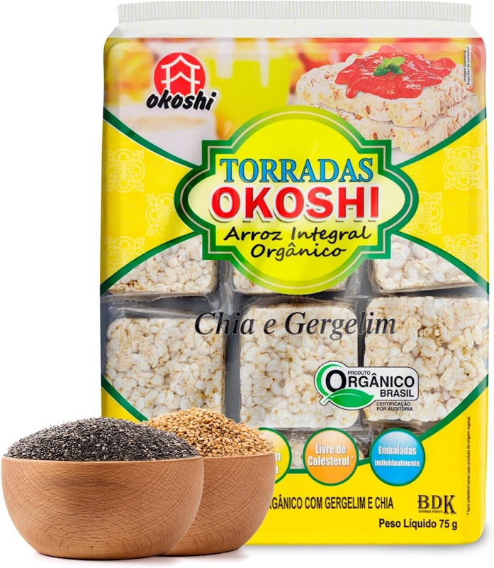 Torrada de Arroz Integral Orgânico com Chia e Gergelim 1