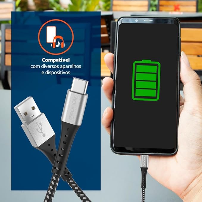 Cabo Micro USB para USB-A 3