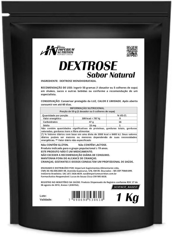 Dextrose 100% Pura 1 kg Imperium Nutrition 1