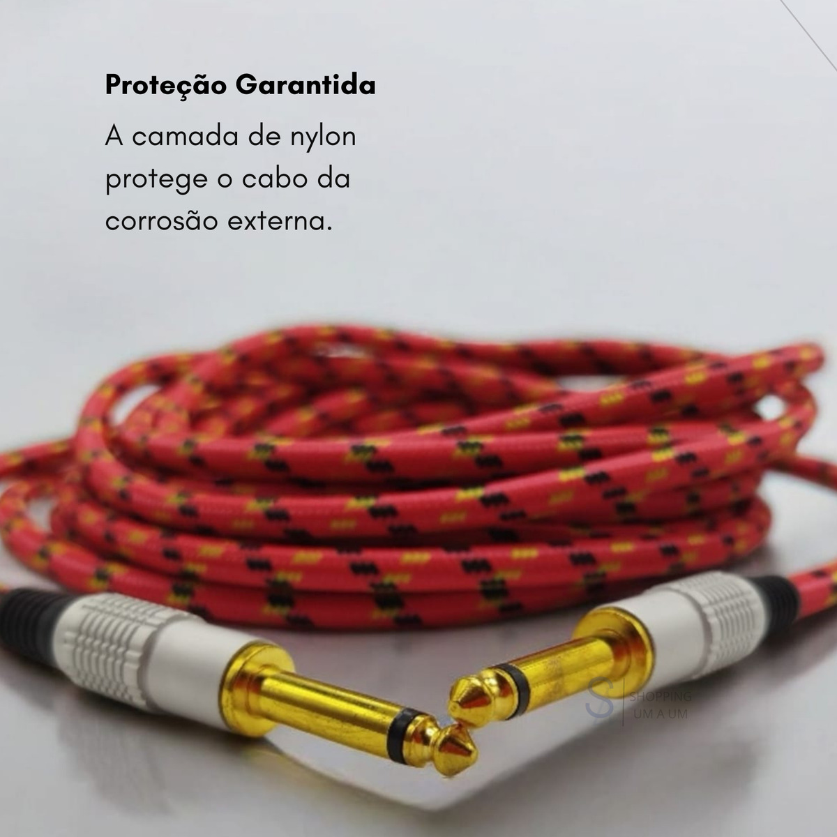 Cabo de Guitarra P10 Mono em Nylon 5 m 5