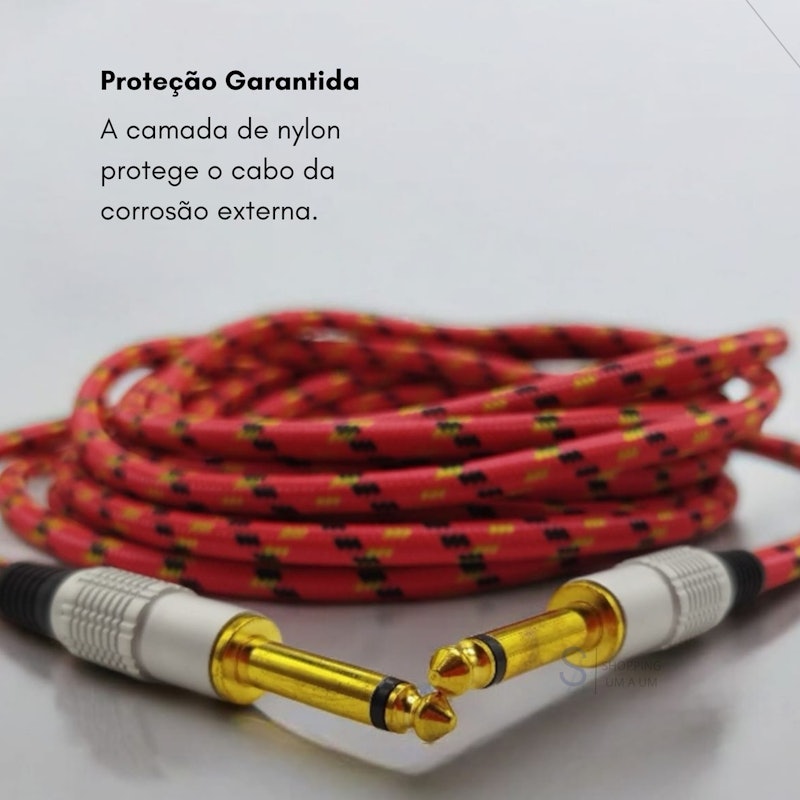 Cabo de Guitarra P10 Mono em Nylon 5 m 5