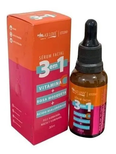 Serum Facial 3 em 1 Vitamina + C Rosa Mosqueta + Ácido Hialurônico 2