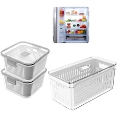Kit 3 Organizadores Geladeira Âncora Shopp Hermético Acrílico Transparente