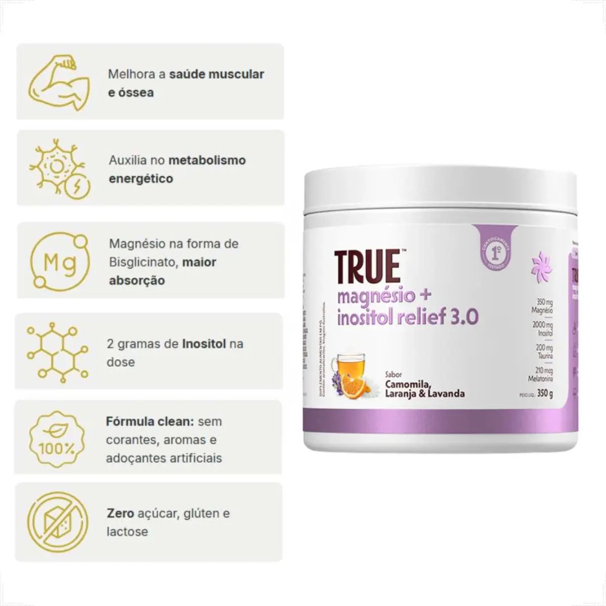 True Magnésio + Inositol Relief 3.0 2