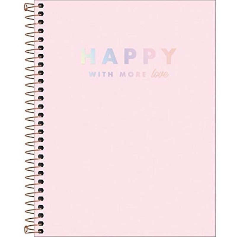 Caderno Espiral Capa Plástica Colegial 1 Matéria Happy Azul 2