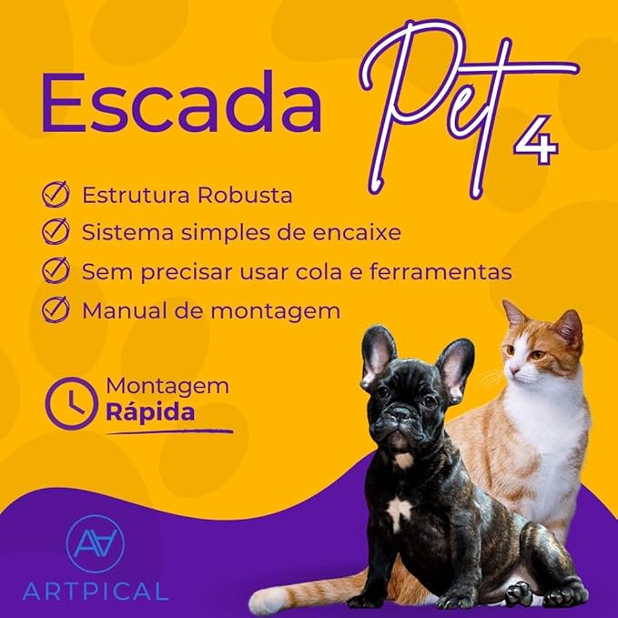 Escada Pet 4 Degraus com Carpete Antiderrapante e Nicho 2
