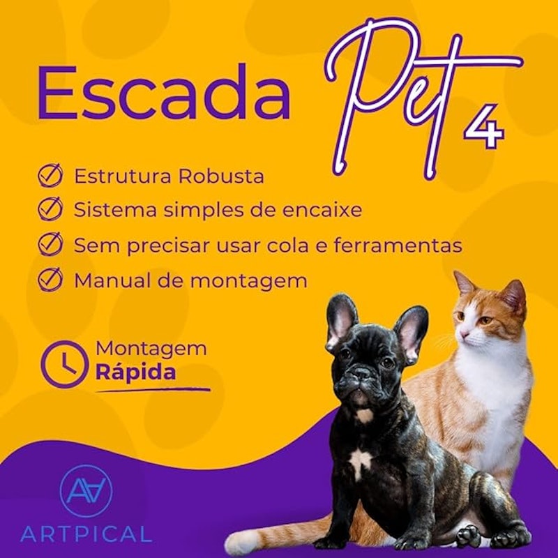 Escada Pet 4 Degraus com Carpete Antiderrapante e Nicho 2