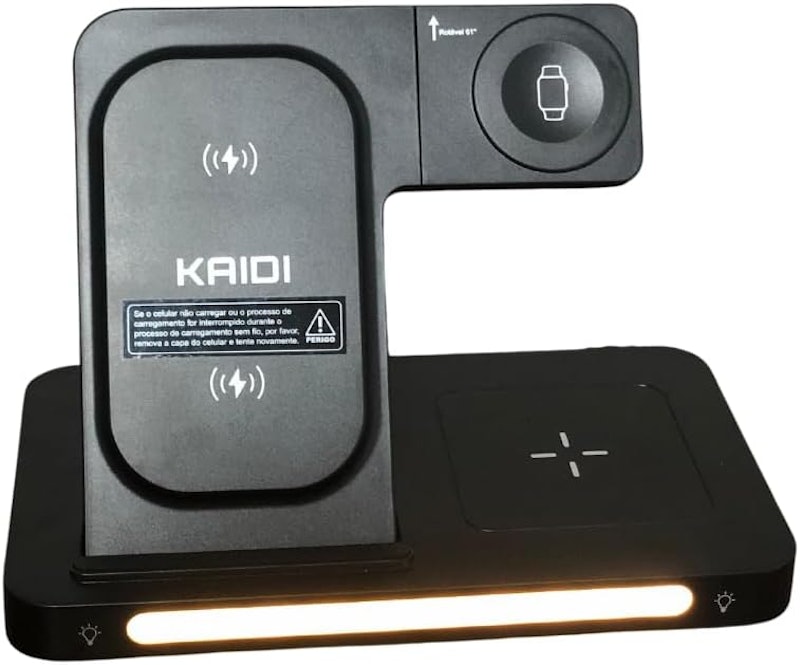 Carregador sem Fio Rápido Indução Wireless 3 em 1 Kaidi 2