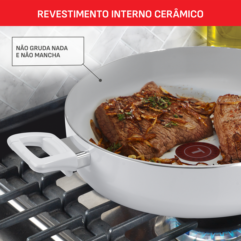 Frigideira Funda Tefal Refresh Ceramic Cinza 4