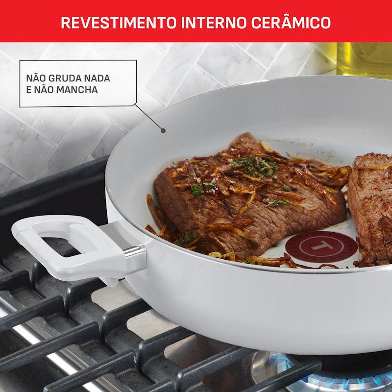 Frigideira Funda Tefal Refresh Ceramic Cinza 4