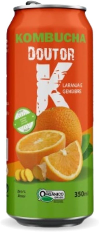 Kombucha Orgânico Sabor Laranja e Gengibre Doutor K 1