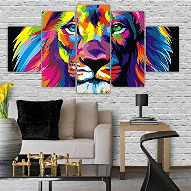 Quadro Decorativo Leão Mosaico 2