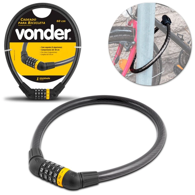 Cadeado para Bicicleta Vonder com Segredo 3