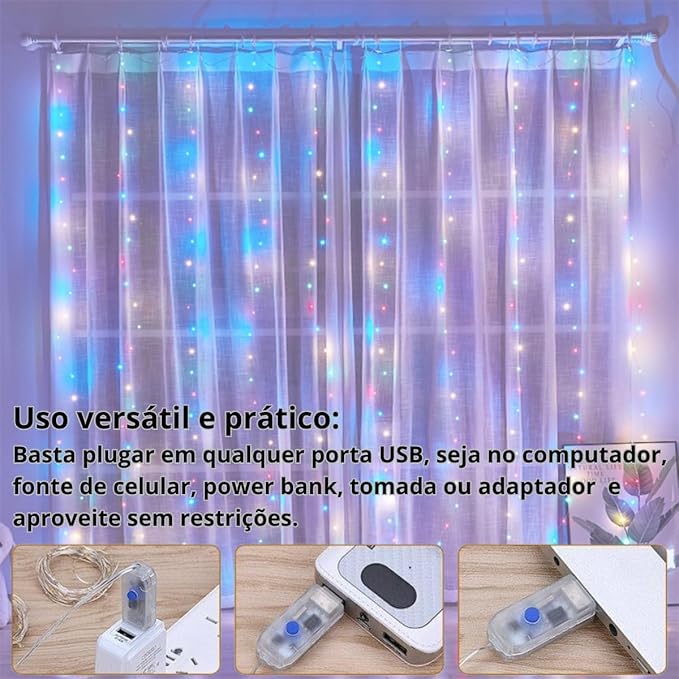 Cortina de LED 3x3 m 300 LEDs   2