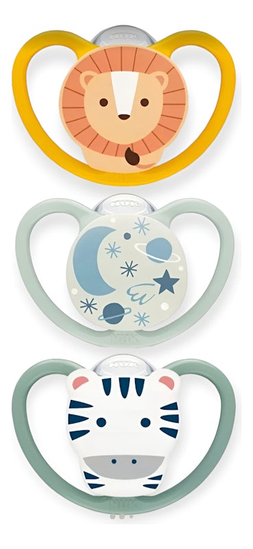 Kit com 3 Chupetas Space 18+ Meses NUK – Dia e Noite 1
