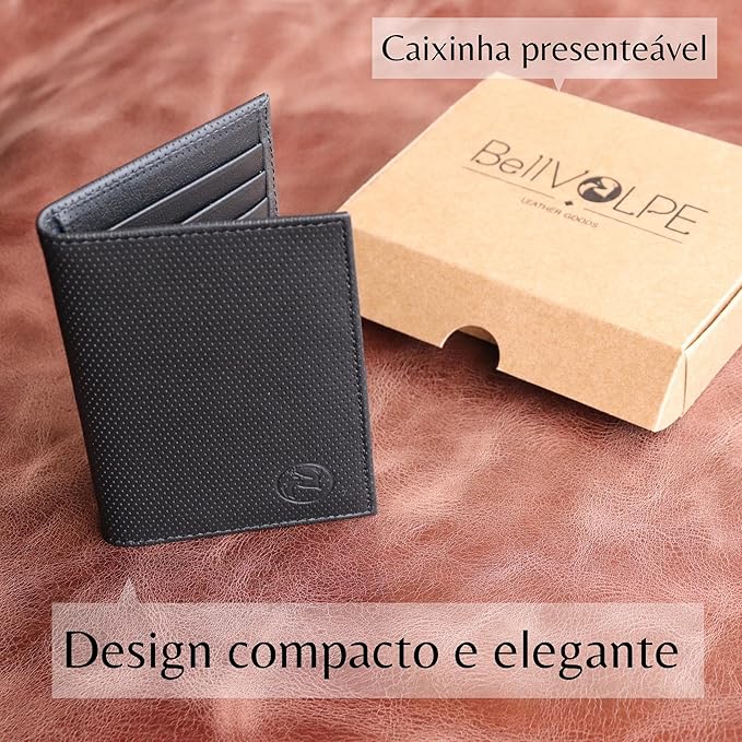 Carteira Masculina Slim Mini Cor Preto 3