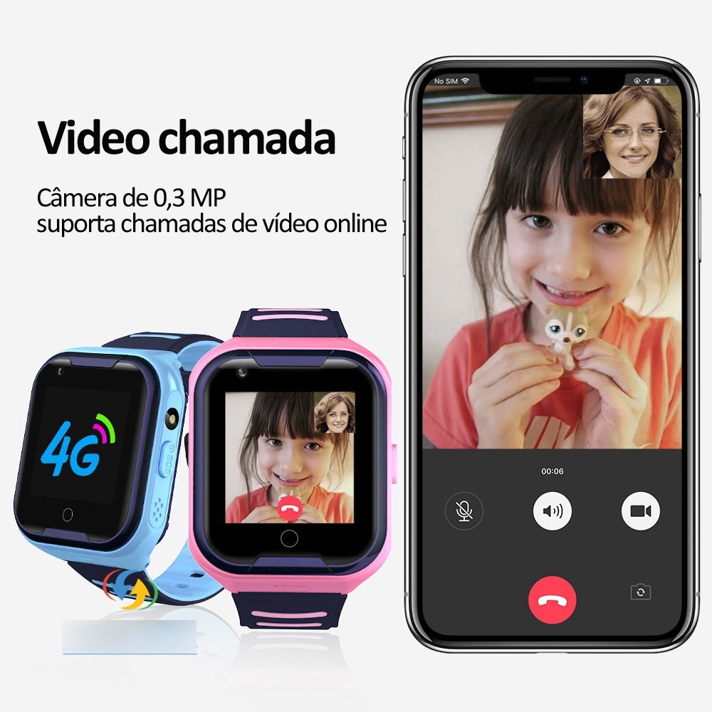 Relógio SmartWatch Kids com GPS e Vídeo Chamada 4