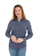 OLIMPO CAMISARIA Camisa Social Feminina Olimpo Maquinetada Manga Longa Azul 1