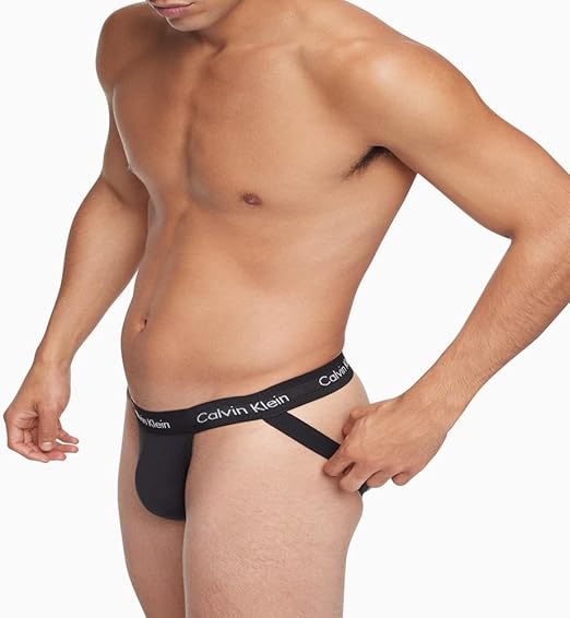 Cueca Suspensa Masculina em Algodão Stretch Preta (Kit com 3) 3