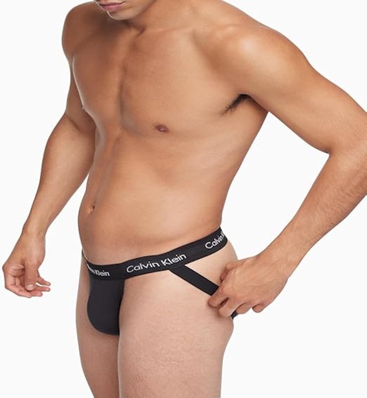 Cueca Suspensa Masculina em Algodão Stretch Preta (Kit com 3) 3