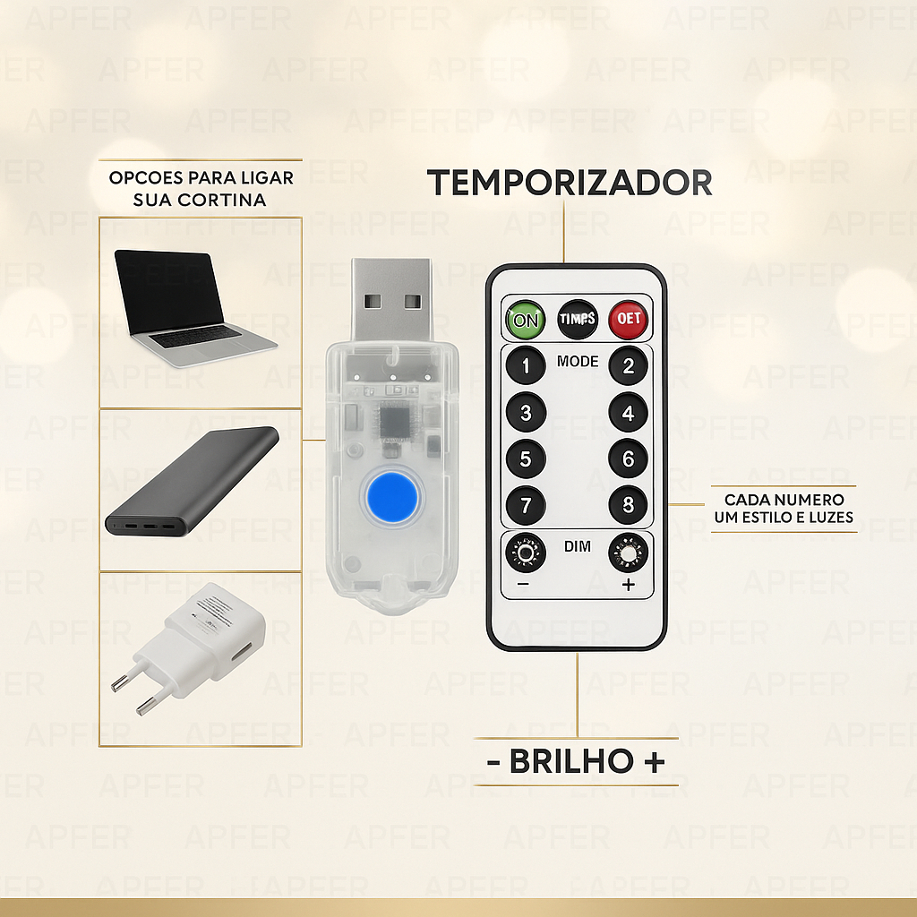 Cortina de LED 3x3 m 300 LEDs Branca Frio 4
